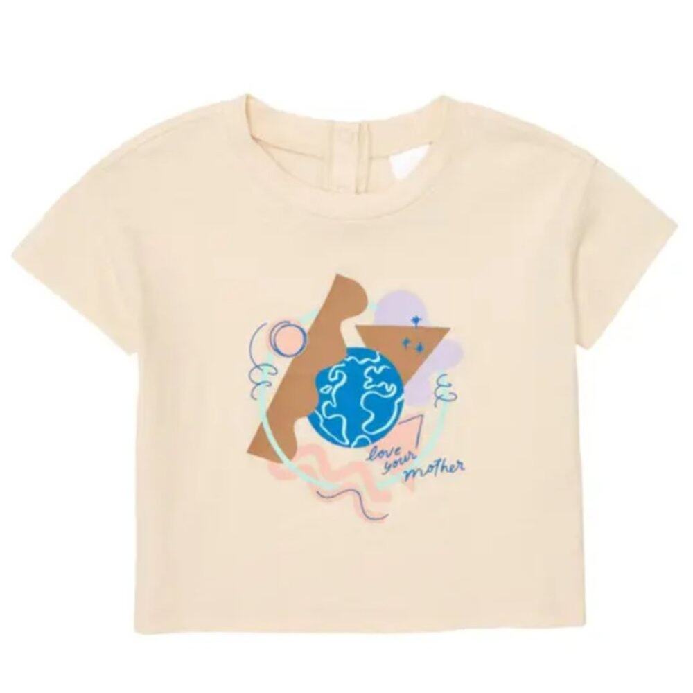Open Edit Babies' Drop Shoulder Graphic T-shirt In Beige Pearl Love Your Mother
